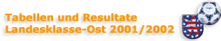 Landesklasse-Ost Saison 2001/2002